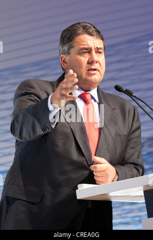 Sigmar Gabriel, président du Parti Social-démocrate, SPD, au jour de l'industrie allemande BDI, 27 septembre 2011, Berlin Banque D'Images