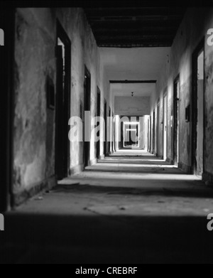 Gefaengnistrakt, Mémorial de Dachau, Allemagne Banque D'Images