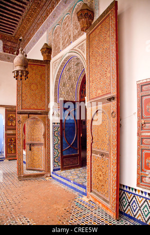 Medersa Ben Youssef, un collège islamique, Medina, le quartier historique, UNESCO World Heritage site, Marrakech, Maroc, Afrique Banque D'Images