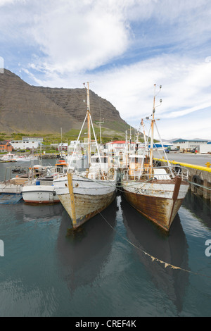 Port de pêche, à Bildudalur, Islande, Europe du Nord, Europe Banque D'Images