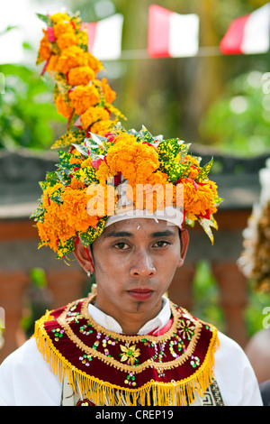 Homme balinais, portrait, Carnival à Singaraja, North Bali, Bali, Indonésie, Asie du Sud, Asie Banque D'Images