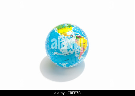 Un jouet globe montrant l'Amérique du Nord et du Sud Banque D'Images