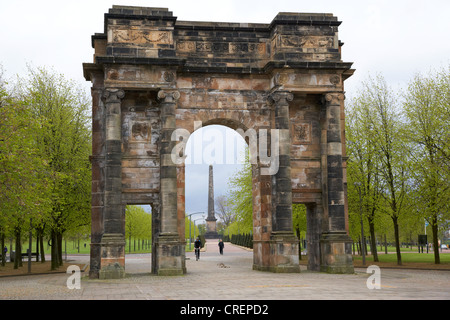 McLennan Arch qui faisait autrefois partie de l'Assemblée Chambres maintenant entrée de Glasgow Green Park Glasgow scotland uk Banque D'Images