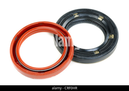 Vilebrequin et arbre à cames joint voiture sur un fond blanc Banque D'Images