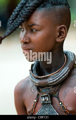 Opuwo fille himba namibie Banque D'Images