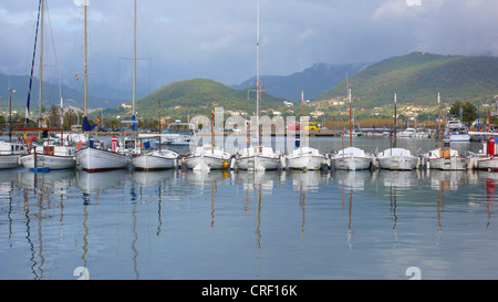 Port avec voiliers, Espagne, Majorque, Port Andratx Banque D'Images