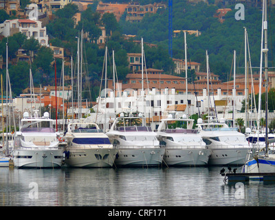 Port avec bateaux, Espagne, Majorque, Port Andratx Banque D'Images