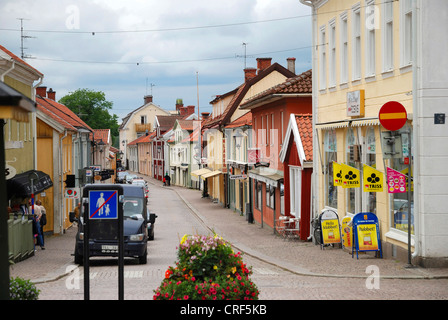 Storgatan, route principale de Vimmerby, Suède, Pays-Bas, Vimmerby Banque D'Images