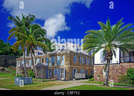 Vent, l'île de English Harbour, Nelson's Dockyard, Cuivre Bois d'und Store, Antigua-et-Barbuda Banque D'Images