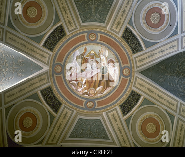 Église de Saint Vincent de Sarria. 18e siècle. L'intérieur. Fresque représentant Dieu le Père. Barcelone. L'Espagne. Banque D'Images