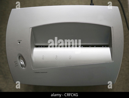 Haut de boutons montrant une déchiqueteuse Banque D'Images