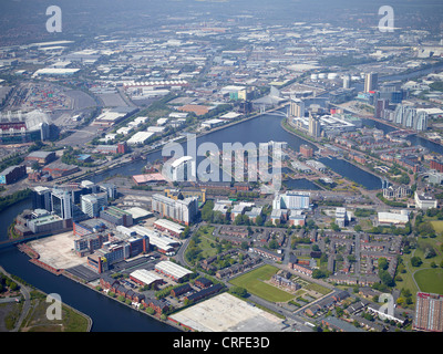 Salford Quays, Salford, Manchester, au nord ouest de l'Angleterre, y compris le nouveau BBC à Media City Banque D'Images