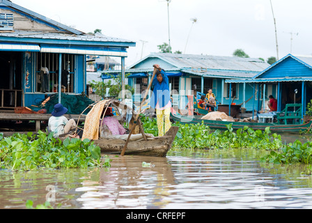 Cambodge Kompong Chhnang scène de la rivière Tonle Sap Banque D'Images