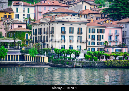 Bellagio,Traversée du lac,Hôtels,restaurants,à l'avant dans des ruelles,boutiques,vue sur le lac de Côme Lac,Jardins,Italien,Lacs,Italie Banque D'Images