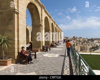 Jardins Barrakka supérieur, La Valette, Malte. Banque D'Images