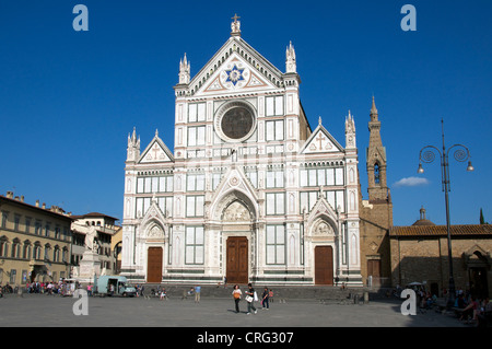 Face Église de Santa Croce Florence Italie Banque D'Images