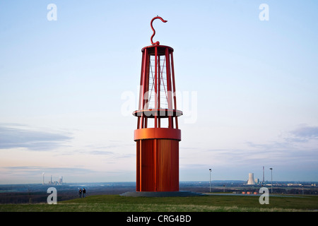 Lampe de mine que look-out sur coincé pile dans Ulm, Allemagne, Rhénanie du Nord-Westphalie, Ruhr, Moers Banque D'Images