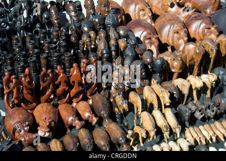 Chiffres en bois traditionnel, de la Namibie, Windhoek Banque D'Images