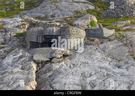 Bunker à partir de la 2e guerre mondiale, à la côte, de la Norvège, Flatanger, Nord-trondelag, Lauvsnes Banque D'Images