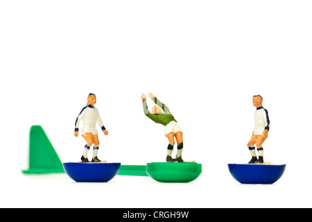 1970 Subbuteo les joueurs de football et gardien de but - Leeds United (1er) heavyweight team (207) Banque D'Images
