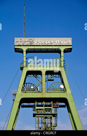 Tête de puits de mine de charbon Prosper-Haniel, Allemagne, Rhénanie du Nord-Westphalie, Bottrop Banque D'Images