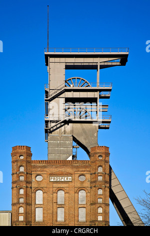 Tête de puits de mine de charbon, l'Allemagne, la prospérité II-du-Nord-Westphalie, Bottrop Banque D'Images