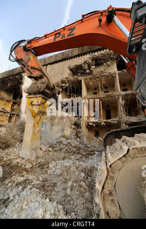 Démolition d'un bunker, Allemagne, Rhénanie du Nord-Westphalie, Wuppertal Banque D'Images