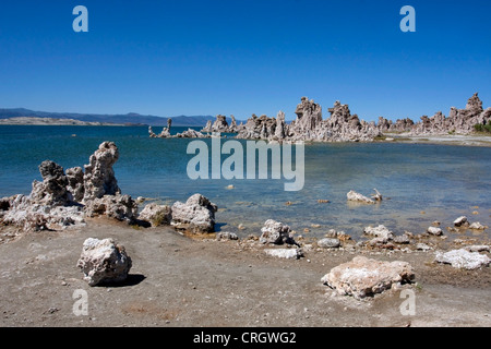 Tours de tuf ou de colonnes (formations rocheuses) au lac Mono, Mono County, Californie, USA en juillet Banque D'Images