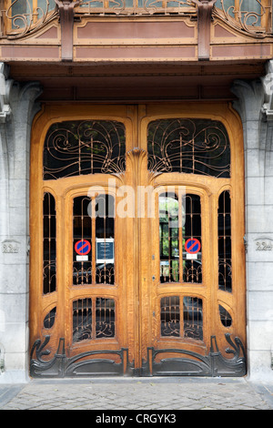 Entrée de l'Hôtel Solvay Avenue Louise 224 Bruxelles Belgique Banque D'Images