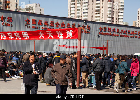 Marché aux puces de Panjiayuan bondé, Beijing, China, Asia Banque D'Images