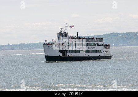 Traversée en bateau Visite Du Port de New York Statue Cruises de Miss Liberty Banque D'Images