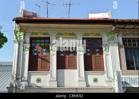 Ancienne maison coloniale de Singapour, Singapour. Banque D'Images