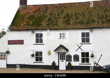 Le Lord Nelson Pub, Burnham Thorpe, Norfolk, berceau de l'amiral Nelson Banque D'Images