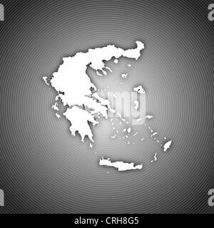 Carte politique de la Grèce avec les divers états. Banque D'Images