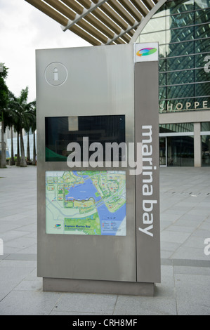 Kiosque d'information, de Marina Bay, Singapour. Banque D'Images