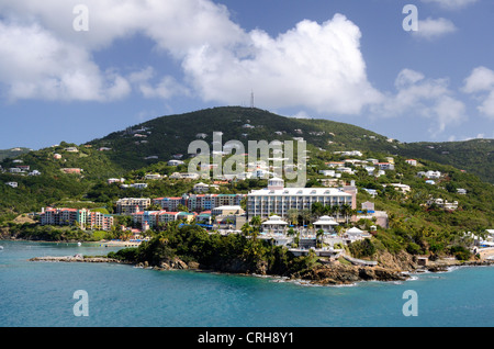 Scène de l'île à Charlotte Amalie, St Thomas, îles Vierges britanniques. Banque D'Images