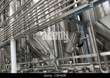 Cuves de fermentation, Brasserie Dogfish Head, Milton, Massachusetts, USA Banque D'Images