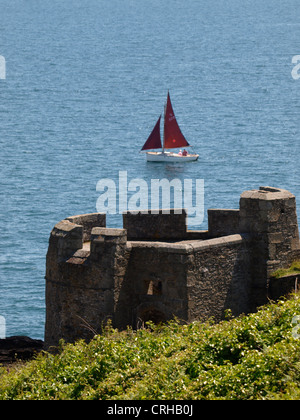 Le blockhaus connue sous le nom de Little Dennis, Point de Pendennis, Falmouth, Cornwall, UK Banque D'Images