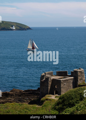 Le blockhaus connue sous le nom de Little Dennis, Point de Pendennis, Falmouth, Cornwall, UK Banque D'Images