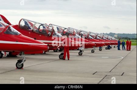 Des flèches rouges display team jets Hawk à la journée de l'air royal navy Banque D'Images