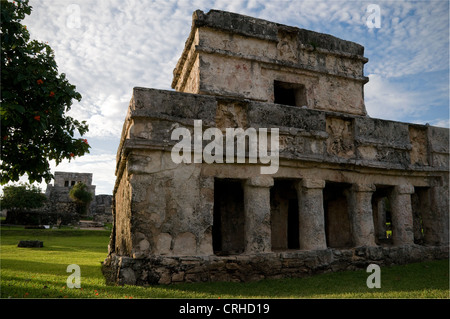 Le Temple de Tulum de Las Pinturas (les peintures) est l'une des ruines historiques de la Riviera Maya. Banque D'Images