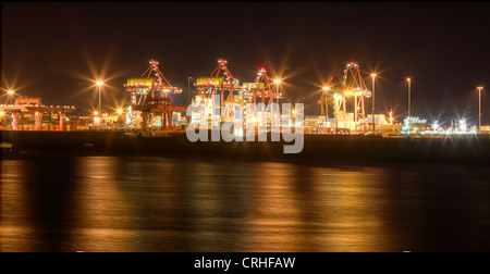 Nuit à Port Botany Banque D'Images
