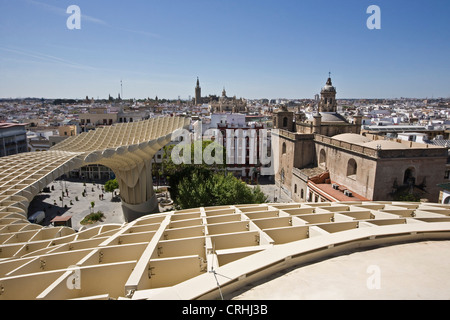 Europe Espagne Andalousie Seville Plaza de la Encarnaciòn Metropol Parasol Setas Banque D'Images