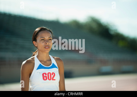 Jeune femme runner, portrait Banque D'Images