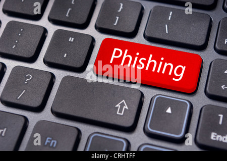 Concepts de phishing, de voler des mots de passe d'utilisateur, ou de l'information financière des utilisateurs de l'internet. Banque D'Images