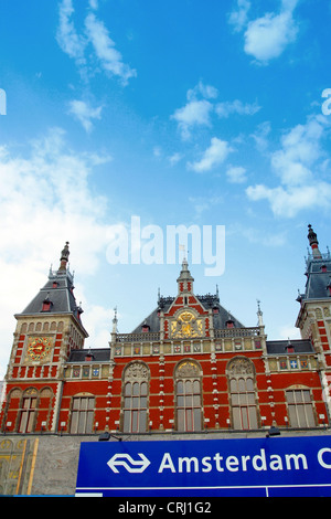 La gare principale d'Amsterdam, Amsterdam, Pays-Bas, Amsterdam Banque D'Images