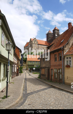Château de Quedlinburg Quedlinburg avec Abbey, Allemagne, Saxe-Anhalt, Schleswig-Holstein, Quedlinburg Banque D'Images