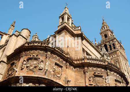 Détail de la cathédrale gothique et baroque de Séville Banque D'Images