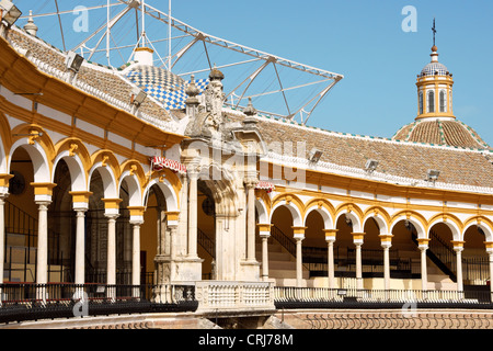 Détail de la Plaza de Toros de la Real Maestranza de Torres de Sevilla, Espagne Banque D'Images