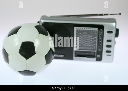 Football et radio Banque D'Images